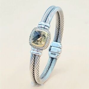 David yurman Albion 11mm Champagne Citrine Diamond Bracelet With 18k Gold